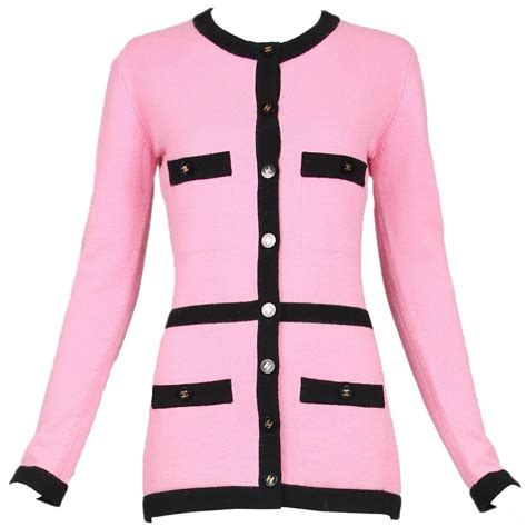 chanel pink cashmere cardigan|Chanel cardigan outfit.